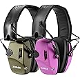ZOHAN Electronic Shooting Ear Protection with 4X Sound Amplification,Slim Active Noise Reduction Earmuffs for Gun Range
