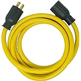 Southwire 65172740 Foot 30Amp Generator Cord, 10-Gauge Heavy Duty Electrical Power Cable with L14-30 Locking Plug, 125V / 250