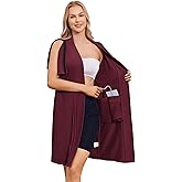 Deyeek Women's Post Surgery Mastectomy Robe with 4 Internal Drain Pockets Short Sleeve Adaptive Nightgowns Pajama Dress Shirt