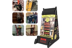 BRVCLON Ladder Leveler for Uneven Ground, Slopes, Roofs, Stairs, Multifunctional Ladder Stabilizer with Storage, up to 500 Lbs, with Non-Slip Rubber Strip, Without Installation
