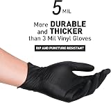 OKIAAS Black Vinyl Gloves Large 5 mil 100 Count Latex Free Food Prep view 2