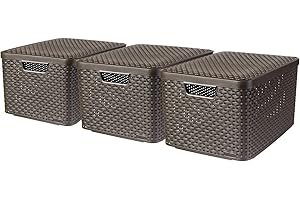 CURVER Style Storage Box Set Plastic Dark Brown 7L/18L/30L
