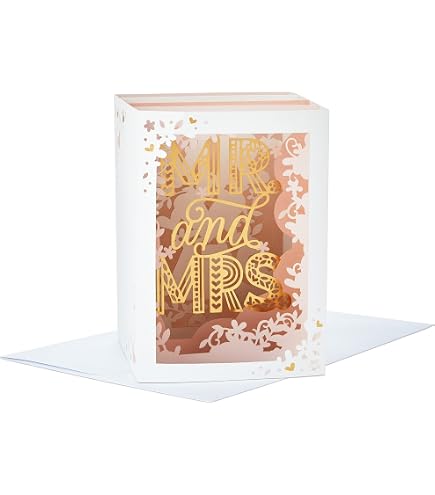 Hallmark Paper Wonder Pop-Up Hochzeitskarte – 3D-Torten-Design, Mit Glitzer, Inkl. Umschlag