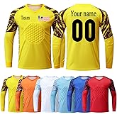 Custom Padded Goalie Jersey Soccer Goalie Shirt Personalized Goalkeeper Uniform Goalkeeper Kit for Kids Boys Youth Adults