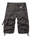 AOYOG Men's Cargo Shorts 3/4 Cotton Relaxed Fit