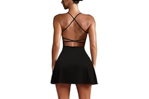 OZICERD Tennis Dress Golf Dresses for Women with Shorts Backless Athletic Dress Casual Summer Dresses Cute Short Dress