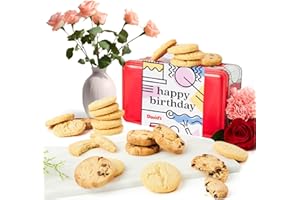 David's Cookies Happy Birthday Gift Sampler Tin – Crunchy Gourmet Cookies – Bakery Snack Gift for Birthdays, Celebrations and Special Occasions – Shortbread Cookies