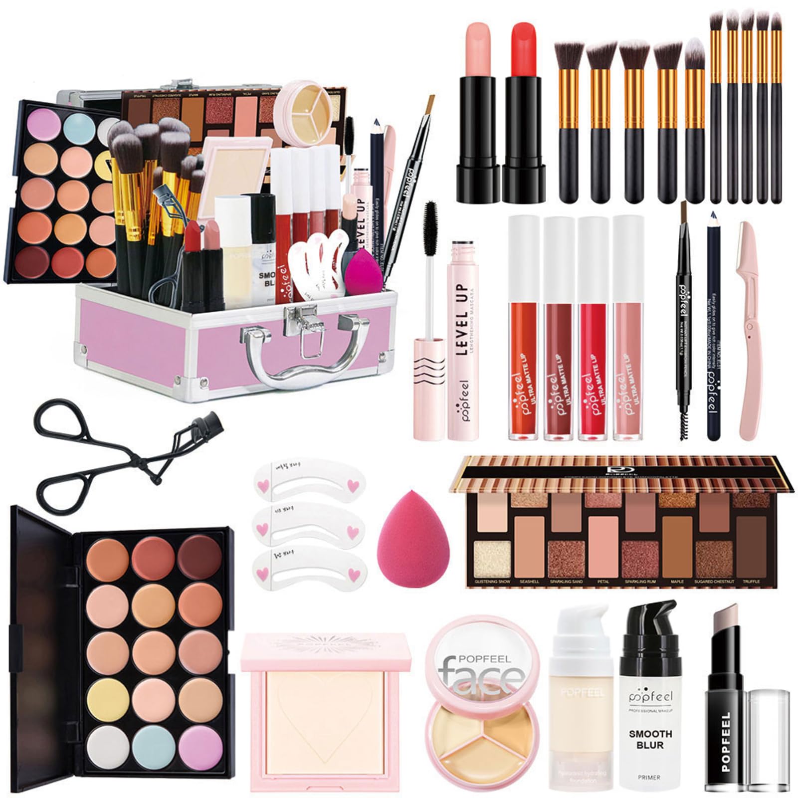 RoseFlower Professional Makeup Sets, Makeup Kit for Women Full Kit with Concealers Eyeshadow Palette Foundation Powder Lip Gloss Makeup Brush Set, Premium Makeup Box for Starter Girls #2