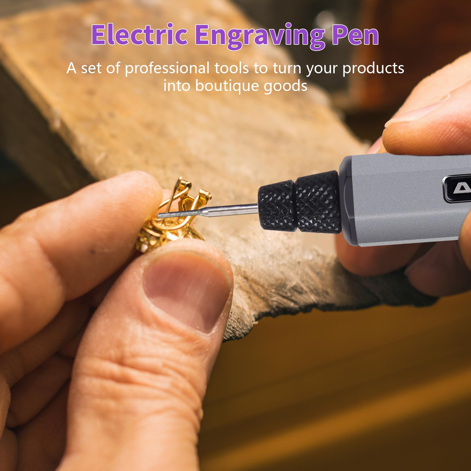 AM ARROWMAX Mini Engraving Pen: Ultimate Cordless Portable Tool for Artists & DIYers - Engrave 50+ Surfaces - Beginner Friendly - Engraving Pen for Bead, Metal, Wood, Glass and Plastic