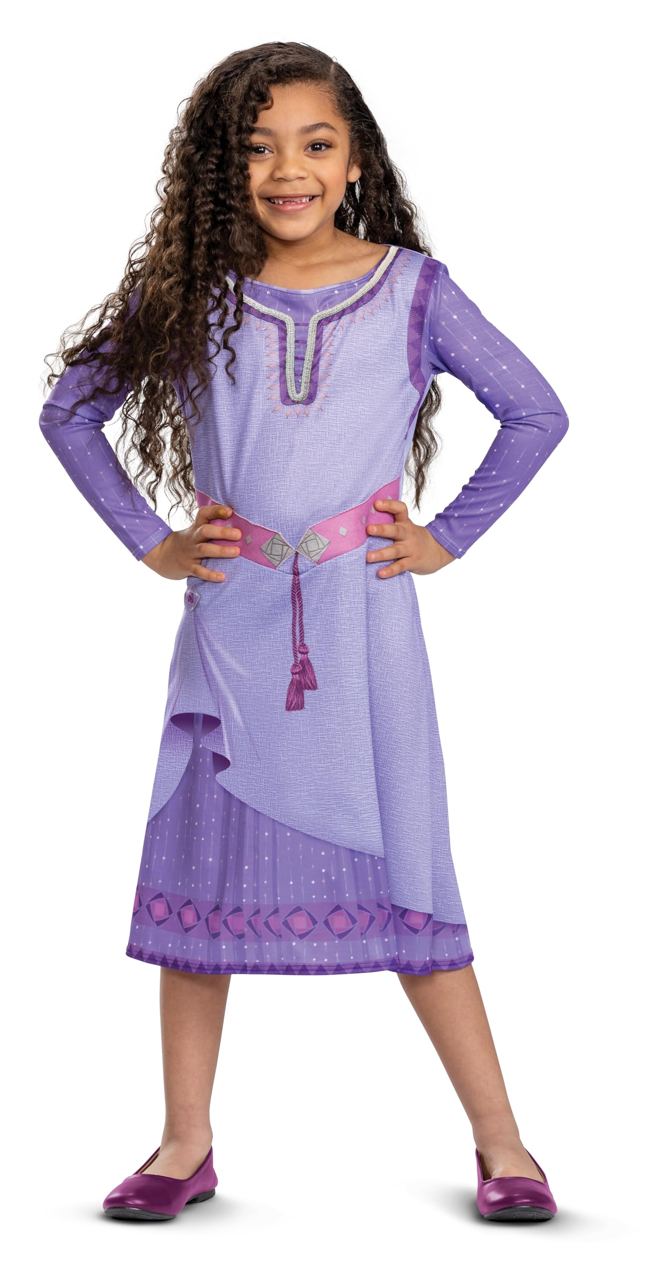 Disney’s Wish Disguise Asha Classic Costume, Official Child Dress