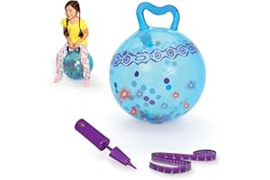 B. toys – Hop n’ Glow- Ride On – Light-Up Bouncy Ball with Handle - Hopper Ball for Kids 3 years+ (Air Pump Included)