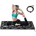 Floral Printed Universal Grounding Mat Kit, 23.6x35.4 Inch Bed Mat with 15 Ft Grounding Cord, Yoga Pad for Better Sleep, Stress & Pain Relief, Anxiety Reduction