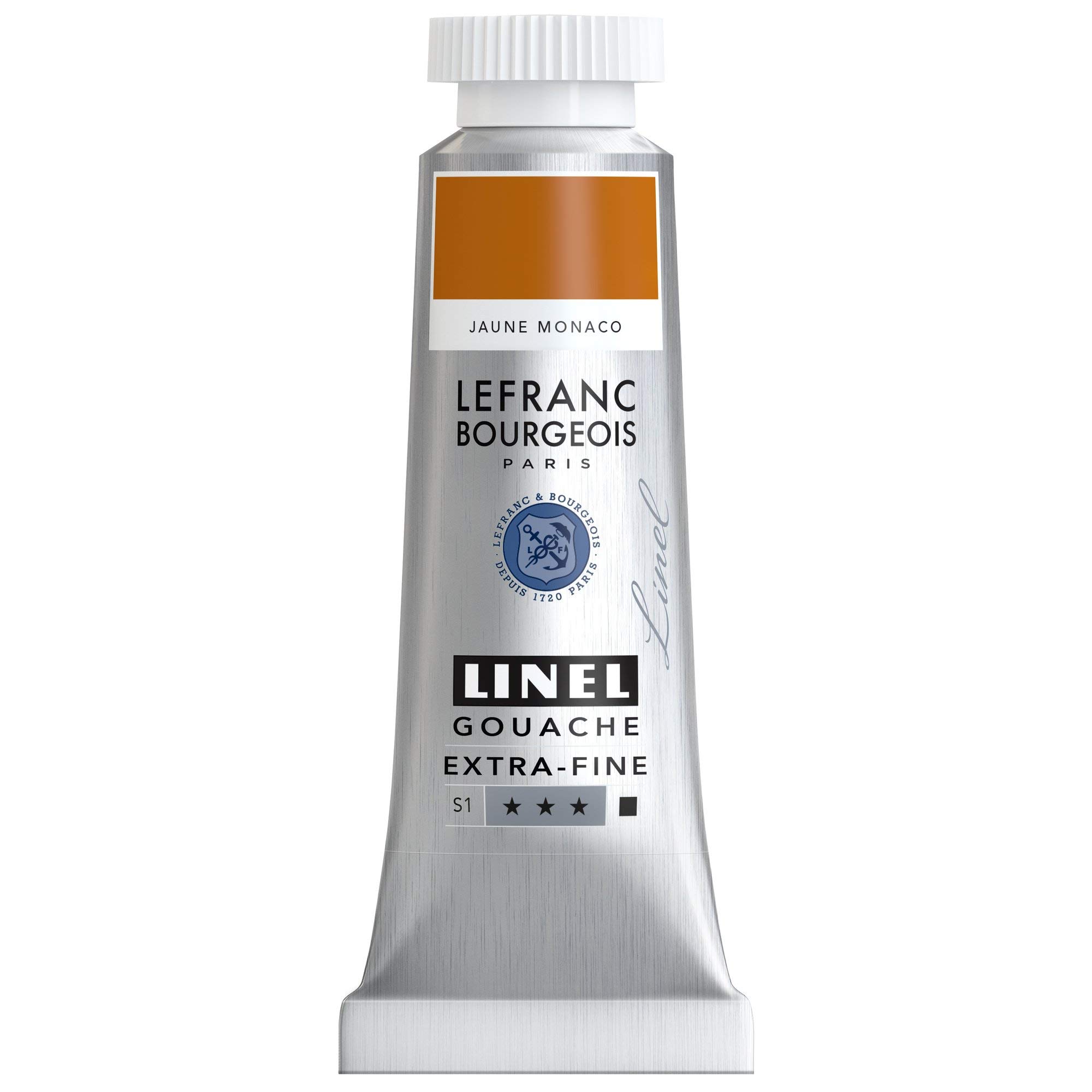 Lefranc & Bourgeois 301212 Linel Gouache Extra Fine and Smooth Watercolours with Maximum Colour Intensity, Luminosity for Streak-Free Application, 14 ml Tube - Monaco Yellow