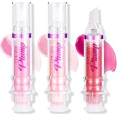 Erinde 3 Colors Lip Plumping Booster, Spicy Lip Plumper Gloss Lip Plumping Oil, Ultra-Hydrating &amp; Nourishing Plump Lip Plumper, Glossy Finish Fuller Natural Lip Gloss for Women Girls