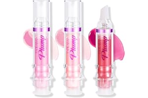 Erinde 3 Colors Lip Plumping Booster, Spicy Lip Plumper Gloss Lip Plumping Oil, Ultra-Hydrating & Nourishing Plump Lip Plumper, Glossy Finish Fuller Natural Lip Gloss for Women Girls