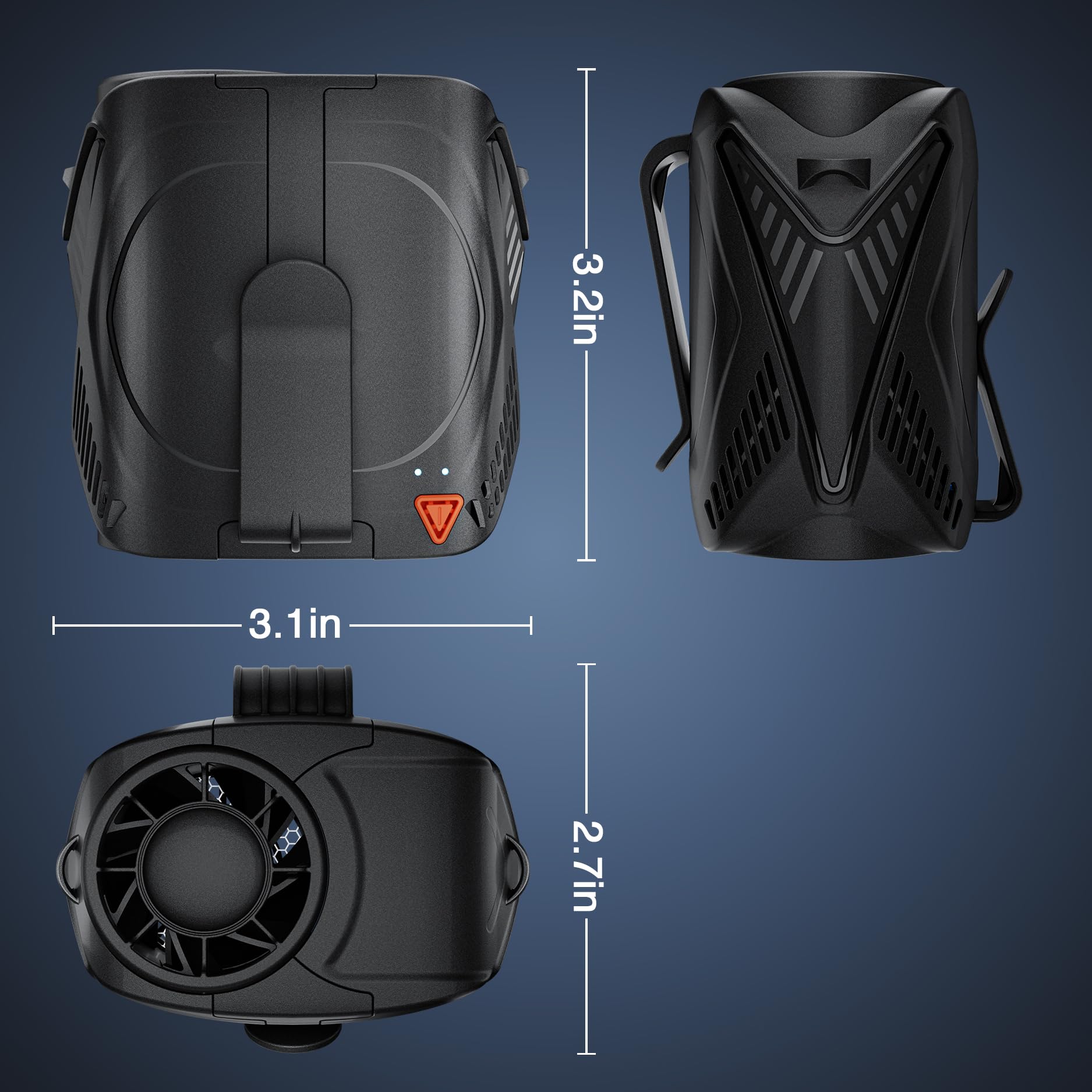 Portable Fan Rechargeable, 6-Speed 14000RPM High-Velocity Airflow, Hands-Free Wearable Waist Fan 31H Battery Life, Personal Belt fan for Outdoor, Jobsite, Travel, Indoor, Hanging Neck Fan with Strap