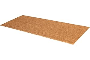 Fab Habitat Modern Non Slip Doormat - Durable, Thin - Natural Coir & Rubber - Entryway, Double Door, Porch, Patio - Minimalist Natural (18" x 60" Non-Slip)