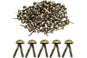 HARFINGTON Lot de 100 attaches parisiennes en papier, 6 mm x 13 mm, petites broches rondes fendues en laiton pour enfants, lo