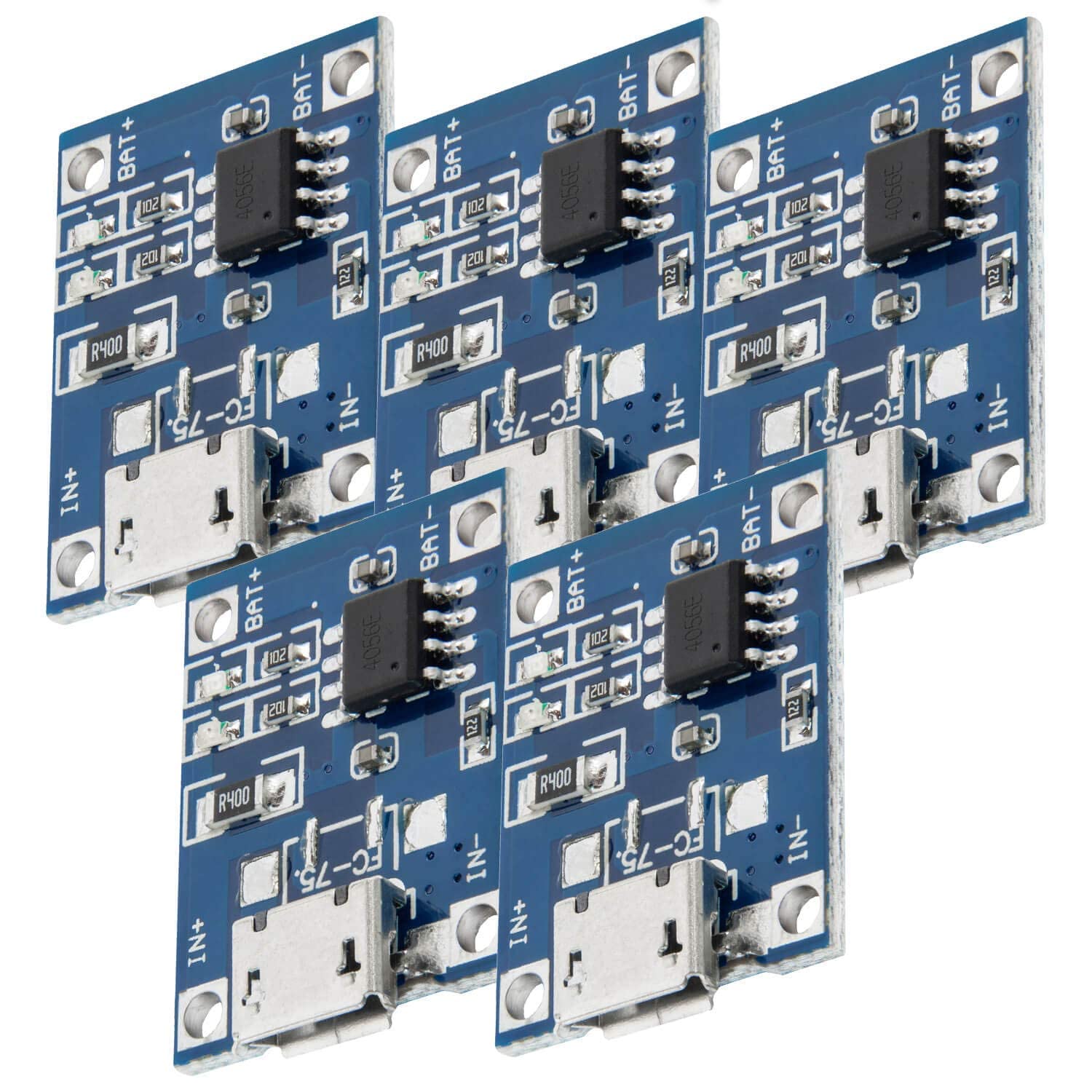 AZDelivery Compatible with TP4056 Micro USB 5V 1A 18650 Lithium 3.7 V Li-Ion Battery Charging Board Module Including E-Book! (Pack of 5)