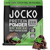 Jocko Fuel Mölk Whey Protein Powder 22g Low Sugar Monk Fruit Blend - Muscle Recovery & Growth, Packaging May Vary (26 Servings, Mint Chocolate)