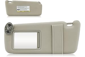 AEAGLE Sun Visor for 2007-2011 Toyota Camry Without Sunroof, Left Driver Side Beige Sunvisor Replacement 74320-06780-B0, 74320-33B81-B0