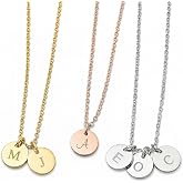 Personalized Initial Necklace for Women, Mom, 18k Plated Gold, Silver, Rose