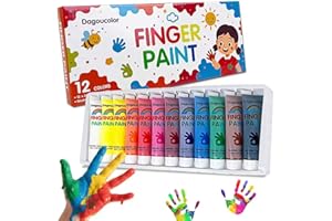 DagouColor Finger Paint Set, 12 Colors*36ml, Art Painting Kits for Toddlers Kids Beginner Artists