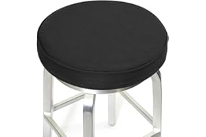 Shinnwa Bar Stool Cushions, Memory Foam Round Bar Stool Covers with Non-Slip Backing and Elastic Band, 13", Black