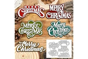 Lapoo Words Cutting Die for Scrapbooking - Durable, Cut Stencils for DIY Scrapbook Photo Album Decorative Paper Card, Card Making Supplies Party Wedding Decorations (Merry Christmas 5.4 x 4.3 in)