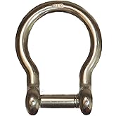 US Stainless Stainless Steel 316 Bow Shackle 3/8" (10mm) with Hex Sink Pin Marine Grade