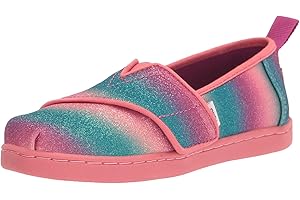 TOMS Girl's Alpargata Glitter Slip on Flats (Little Big Kid) Sneaker