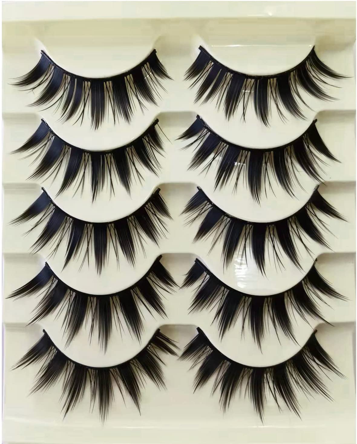 False Eyelashe, NACGUO 5 Pairs Japanese Style Makeup Thick Eyelash Extension, Cosplay Makeup Eyelashes, Reusable Lashes Eye Makeup Tools