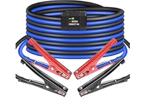 SAFEMATE 4 Gauge 18 Feet Jumper Cables with Smart Protector, Ul Listed Heavy Duty Automotive Booster Cables Kit for Car Truck Suv