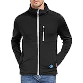 Little Donkey Andy Men's Winter Lightweight Warm Fleece Running Jacket Breathable Hooded Thermal Jacket with Thumb Holes