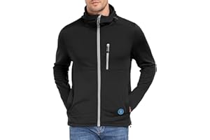 Little Donkey Andy Men's Winter Lightweight Warm Fleece Running Jacket Breathable Hooded Thermal Jacket with Thumb Holes