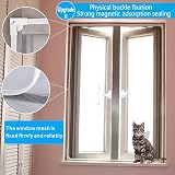 AMLOOPH Magnetic Window Screen 120x130cm Fiberglass Gray Mesh White PVC view 6