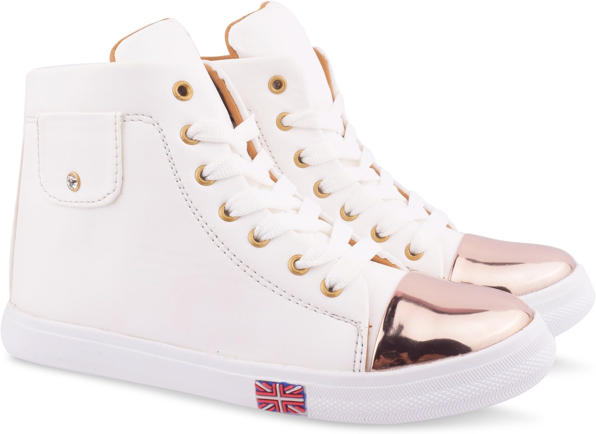KRAFTERComfortable Lightweight Flat High Ankle Heel Casual Sneaker Boots for Women's And Girls