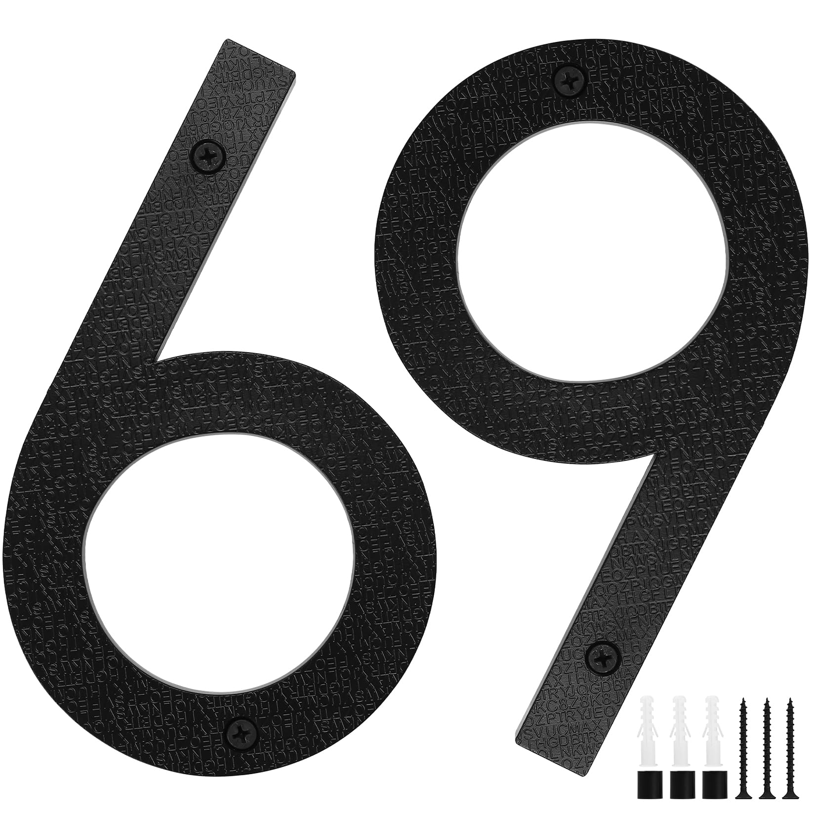 Black House Number, 20cm Large, Floating House Number Plaque, Street Door Number made from ABS Plastic with 3D Effect for Office Doors, Mailboxes, Garages - Digit(6/9)