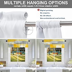 Batmerry Grey Abstract Art Valance Curtains, Yellow