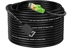 Weetcoocm Ethernet Extension Cable 50ft, Network Cat6a Extension Patch Cable RJ45 Cords Shielded Male to Female Connector (50