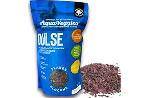 Aqua Veggies Organic Atlantic Dulse Flakes 227g 1/2lbs, Hand-Harvested, Sun-Dried Bay of Fundy, Excellent Source of Vitamins B6, B12, Iron, Iodine, Protein, Calcium and Fibre (Flake 227 Grams)
