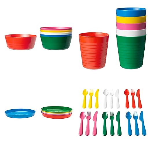 Ikea KALAS 36Piece Children's Dinnerware Set, New Colors Review