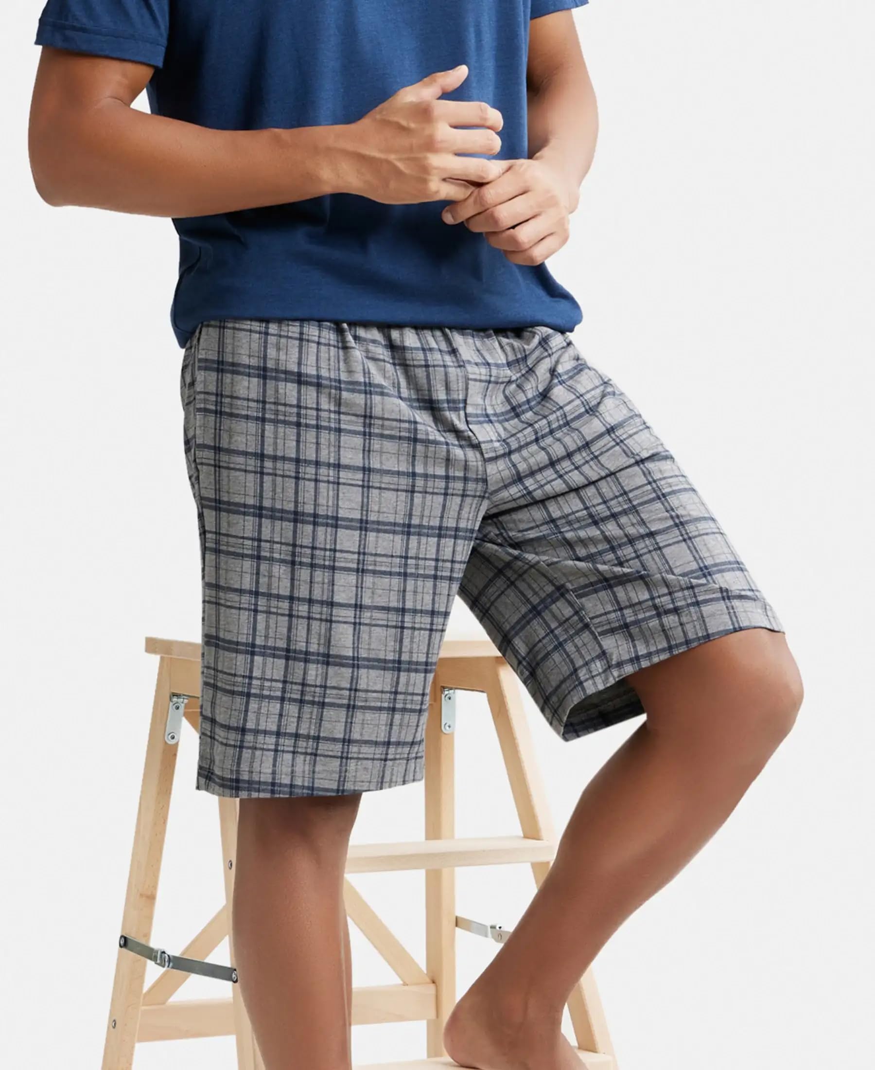 Jockey Men's Regular Fit Modal Shorts (IM02_Mid Grey Mel/Ash1_S) 4