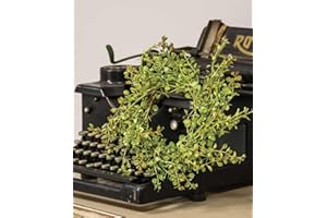 HAPPY DEALS ~ Baby Grass Candle Ring - 2 Pc Set | Light Green | 10 Inch with 3 in Center | Faux Artificial Peppergrass Wreath