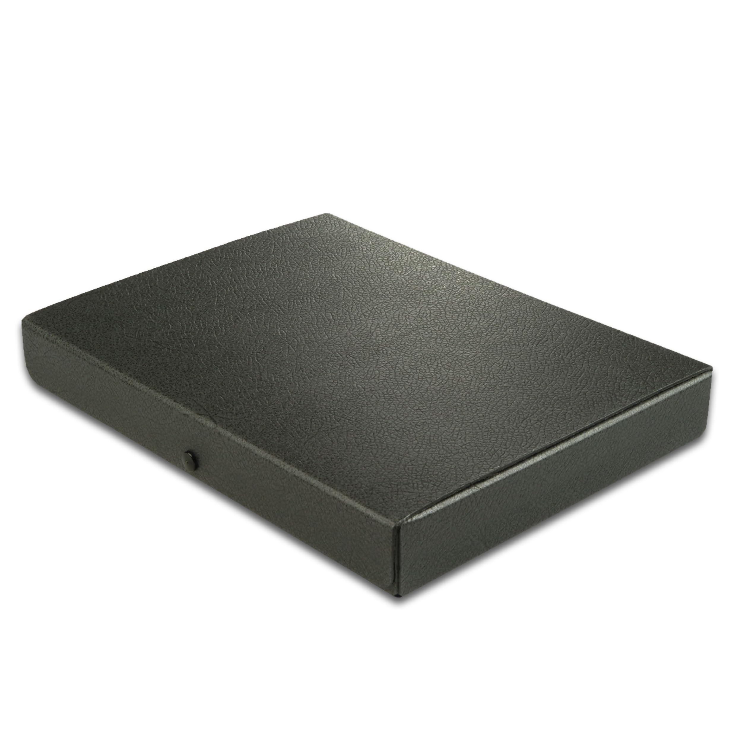 Elba 400000992 Box File with Push Button Fastening 1 cm for Approx 80 DIN A4 Pages 3 Flaps Label Black Capacity: 4 cm, for Approx. 380 DIN A4 Pages Black