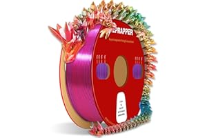 Reprapper Triple Color Filament Coextrusion PLA Filament 1.75mm for 3D Printer, Multicolor Like Dual Color Rainbow PLA, 2.2lbs (1kg), Silk PLA Red/Gold/Blue