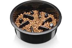 COMESOON Slow Feeder Dog Bowl, Anti-Choking Puzzle Dog Food Bowl Slow Down Eating, Bloat Stop Maze Dog Dishes Fit for COMESOON Dog Bowl Stand DB-G03/DB-B03, Black