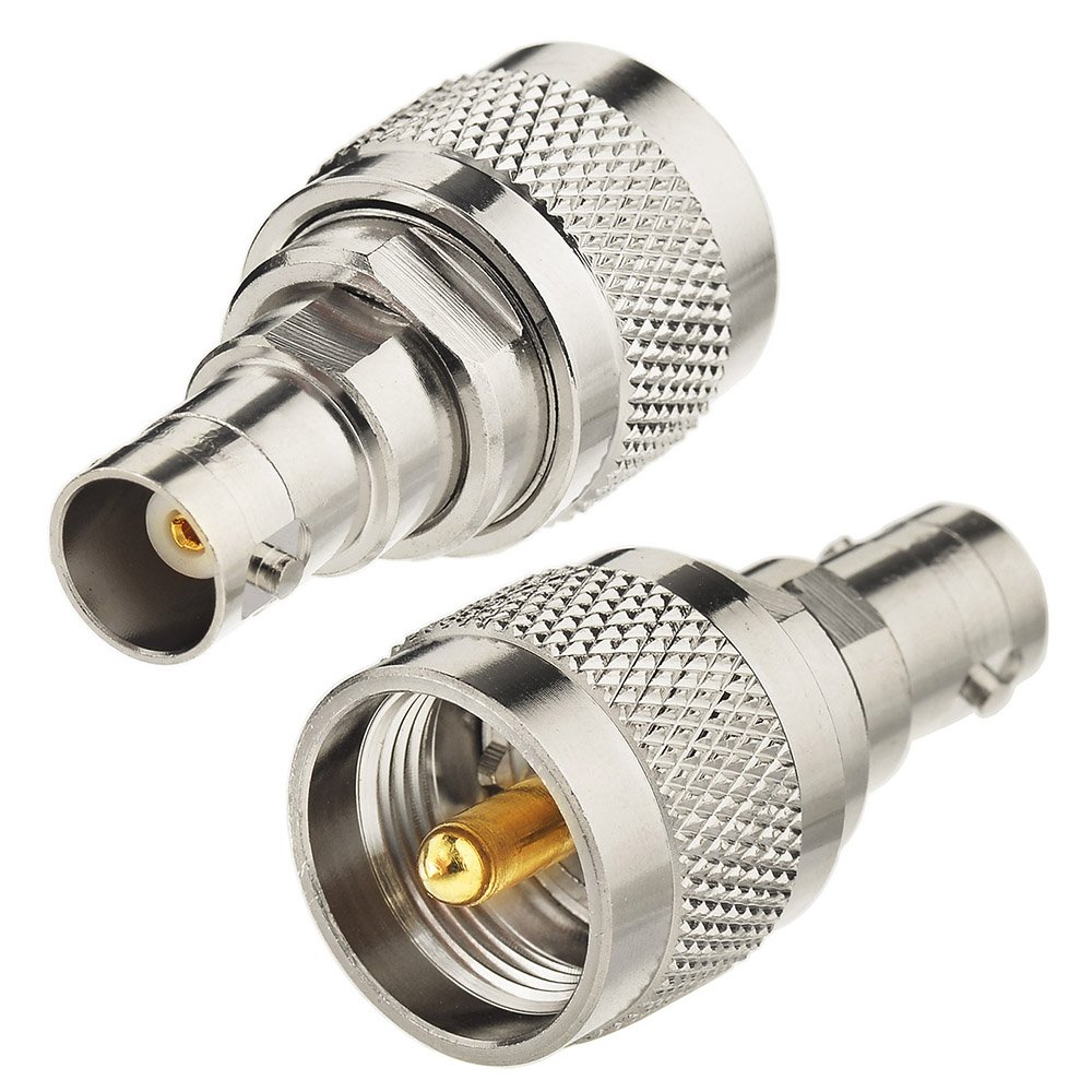 Eightwood CB Radio Adapter PL259 to BNC Adapter BNC Female to UHF Male PL259 Antenna Adapter 2pcs for CB Antenna CB Aerial Ham Radio Walkie Talkie Handheld Radio Two way Radio