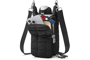 WOOMADA Water Bottle Holder RFID Crossbody Bag for Women, Ideal for Walking, Hiking, Cycling(black)