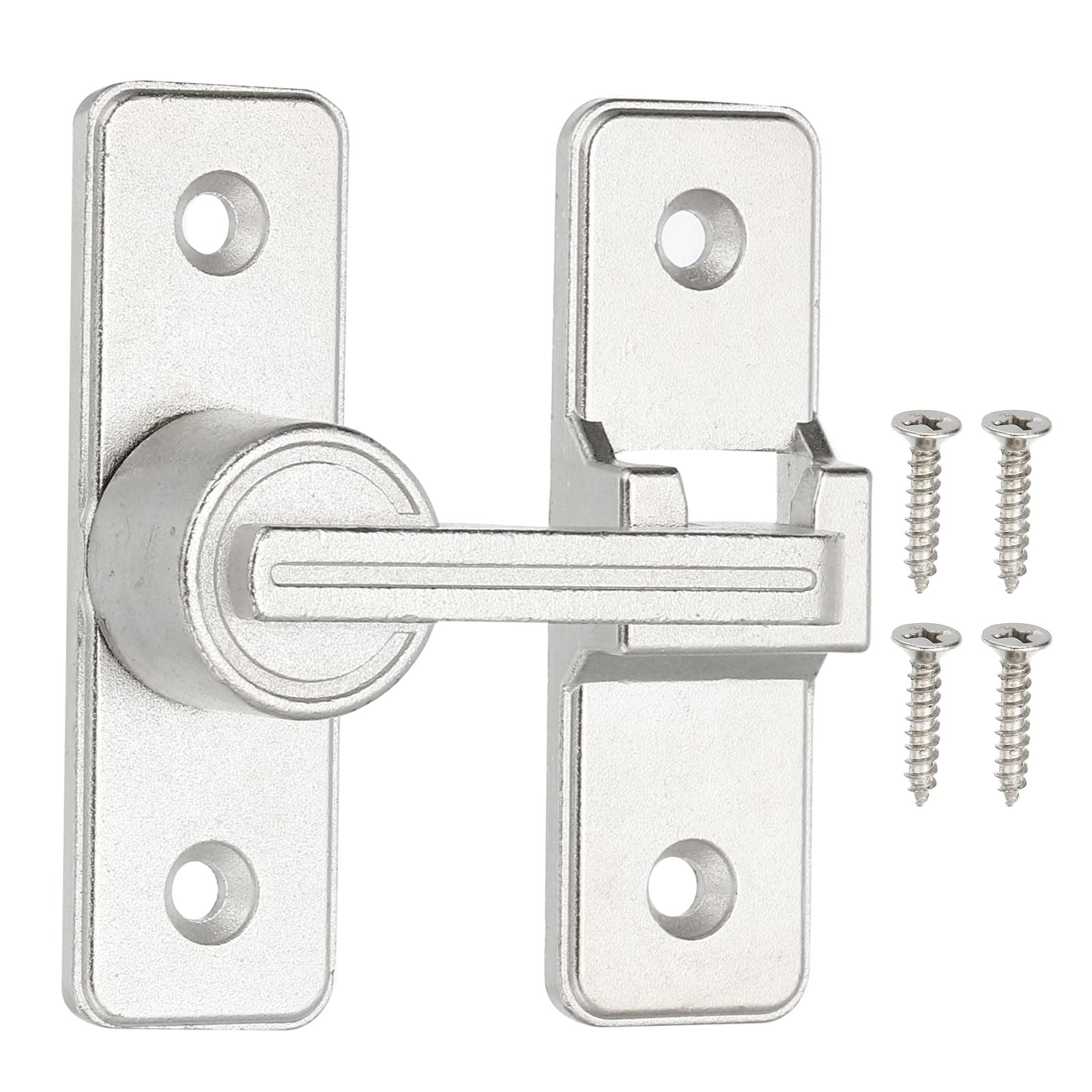 PATIKIL 180 Degree Barn Door Lock, Flip Latches Zinc Alloy Safety Sliding Door Bolt Latch Lock for Garage Bathroom Sliding Swing Open Door, Light Gray